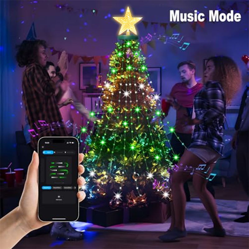 7FT 400LEDs Smart Christmas Tr - Star Tree Topper 评论和价格