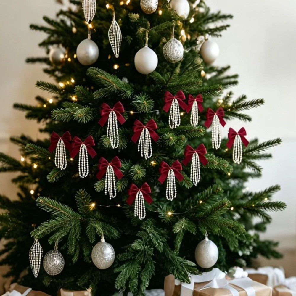 12pcs Set Christmas Tree Bows  - Gift Box Wrap Set 评论和价格