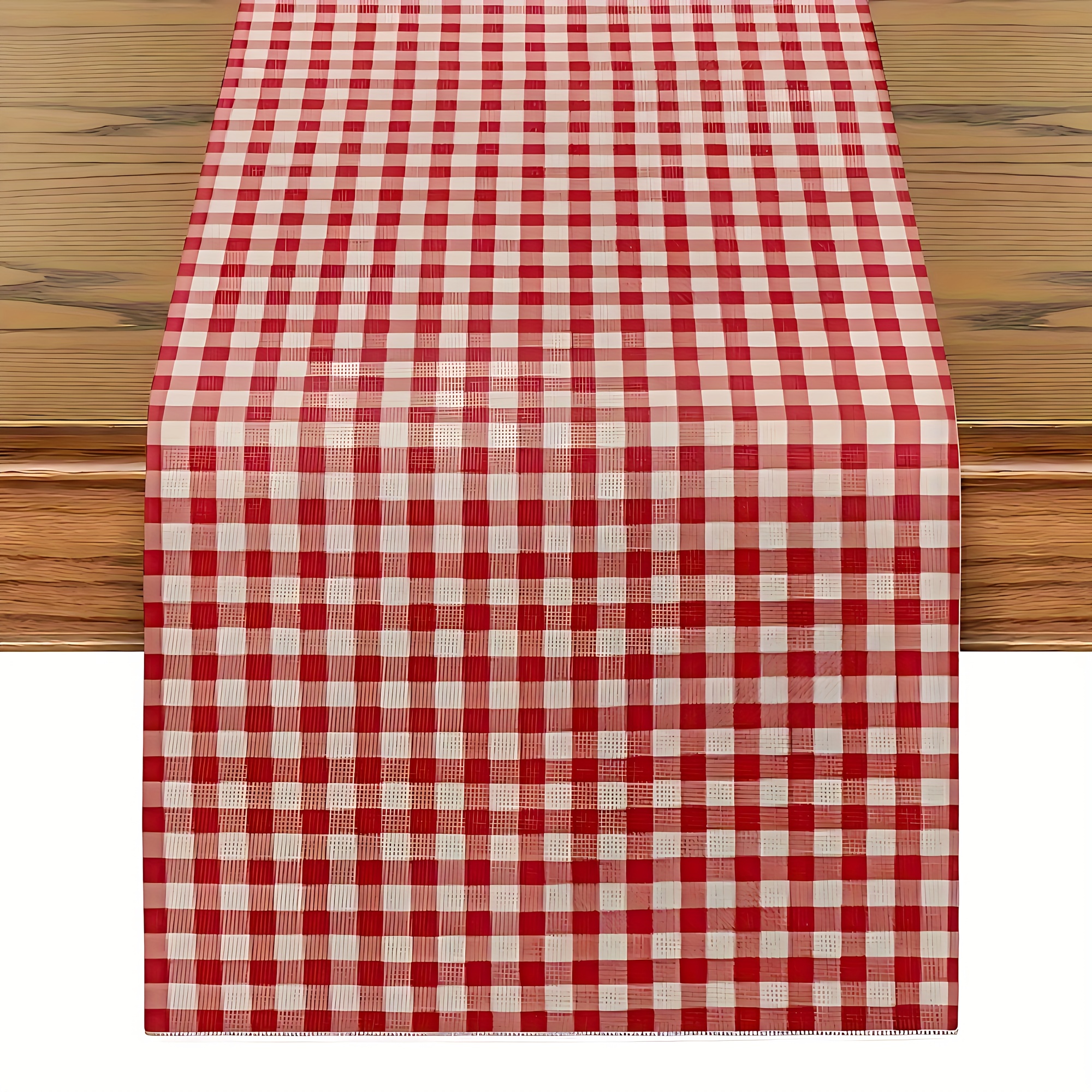 Red White Classic Gingham Chec - Christmas Table Runner 评论和价格