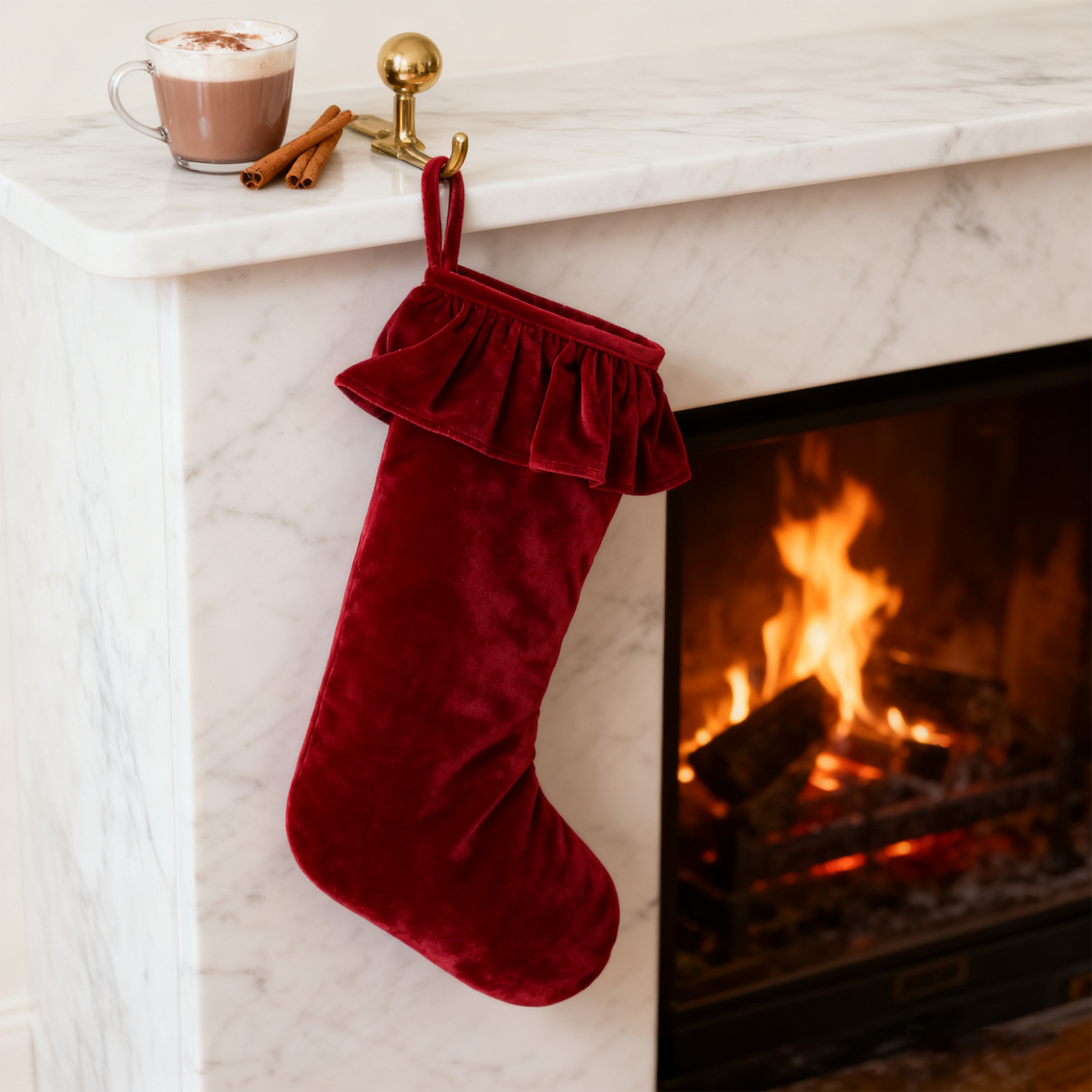 Velvet Christmas Stocking Holi - Christmas Stocking Hanging 评论和价格