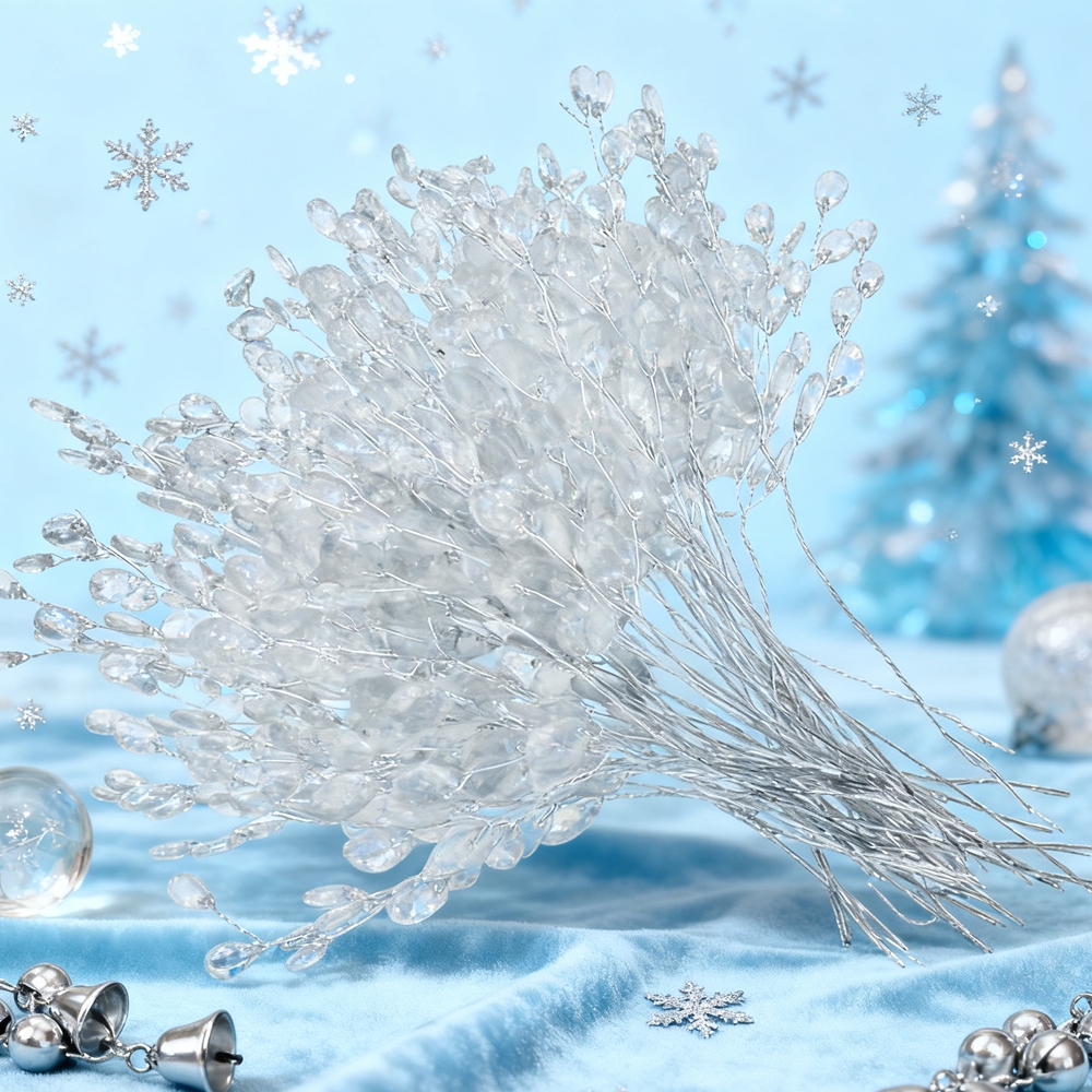 50/100pc Artificial Flower Acr - Christmas Tree Artificial 评论和价格