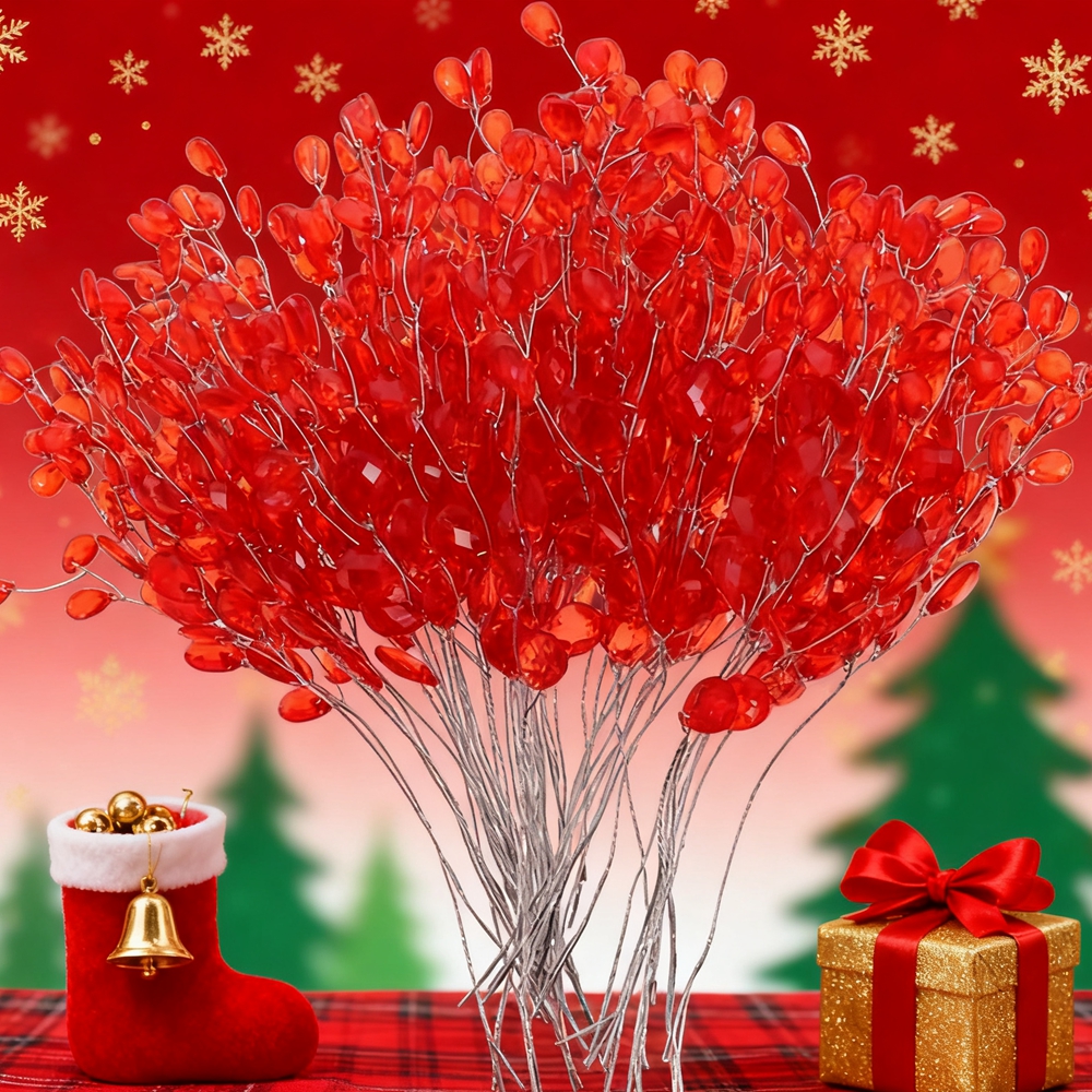 50/100pc Artificial Flower Acr - Christmas Tree Artificial 评论和价格