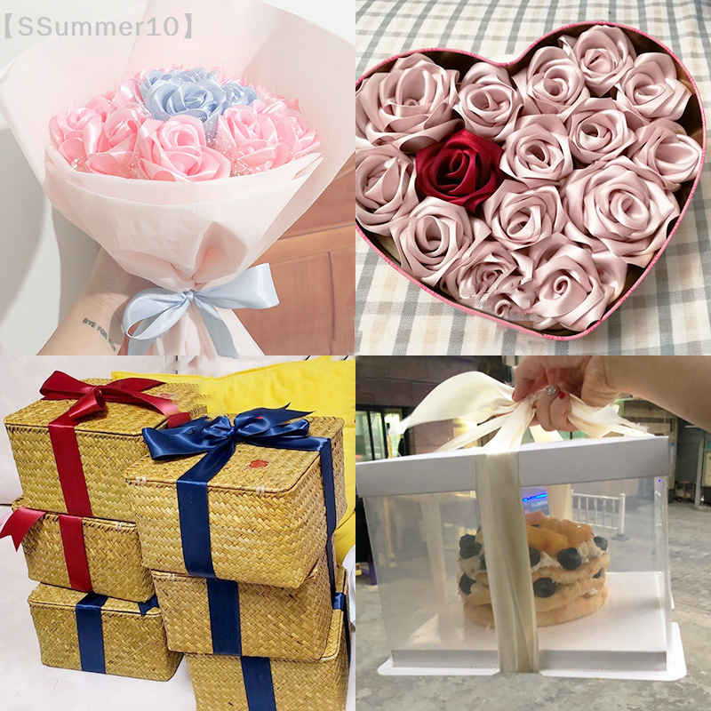 【SSummer10】25 Yards 4cm Satin  - Ribbon Bow Gift 评论和价格