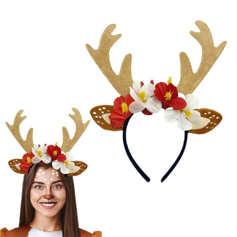Reindeer Costume Set Tutu Skir - Reindeer Antlers Headband 评论和价格