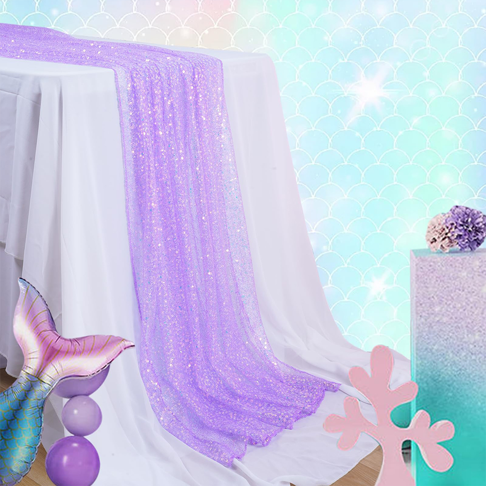 Mermaid Table Runner Iridescen - Christmas Table Runner 评论和价格