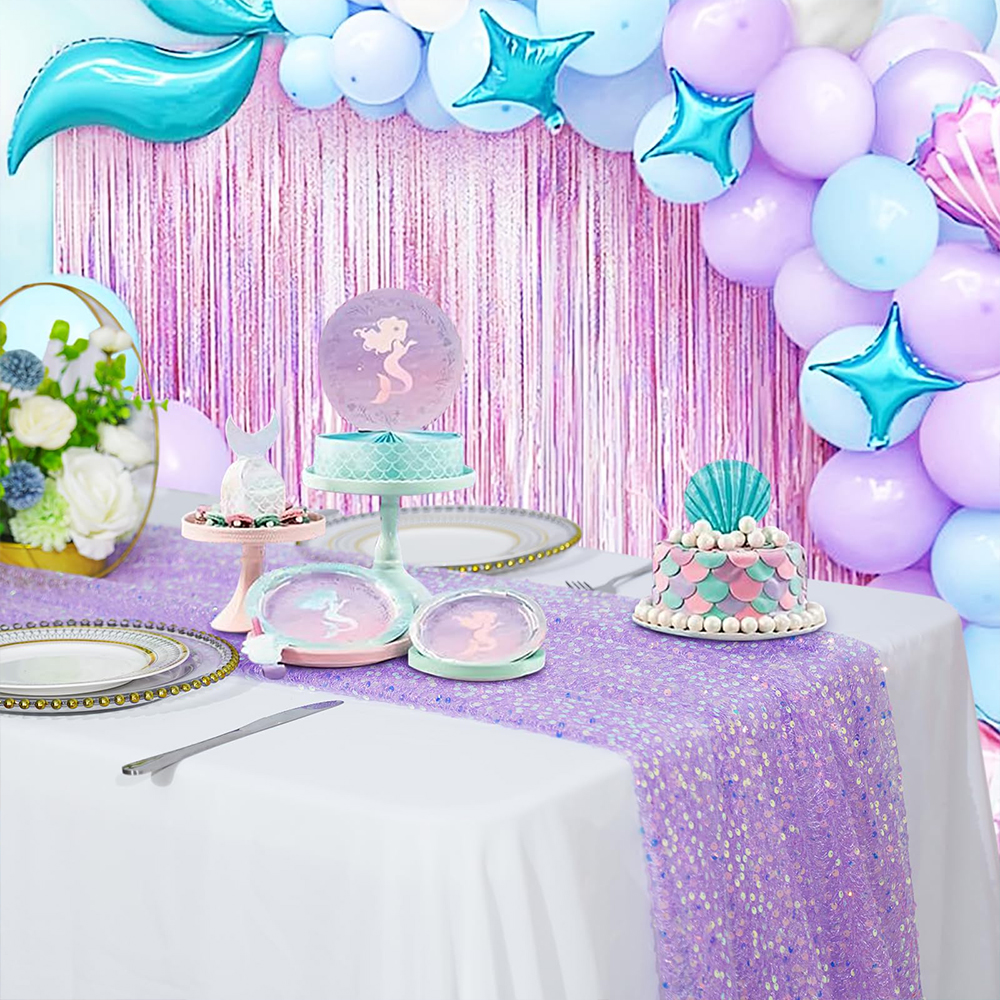 Mermaid Table Runner Iridescen - Christmas Table Runner 评论和价格