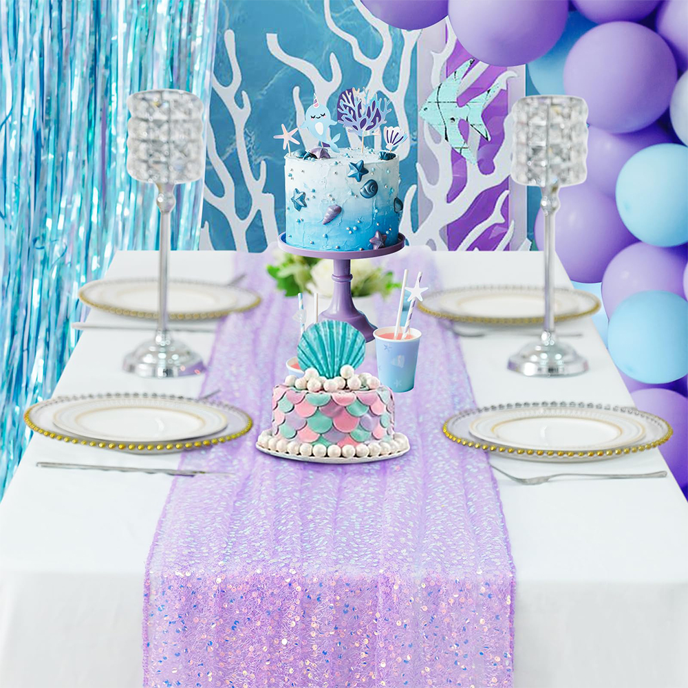 Mermaid Table Runner Iridescen - Christmas Table Runner 评论和价格
