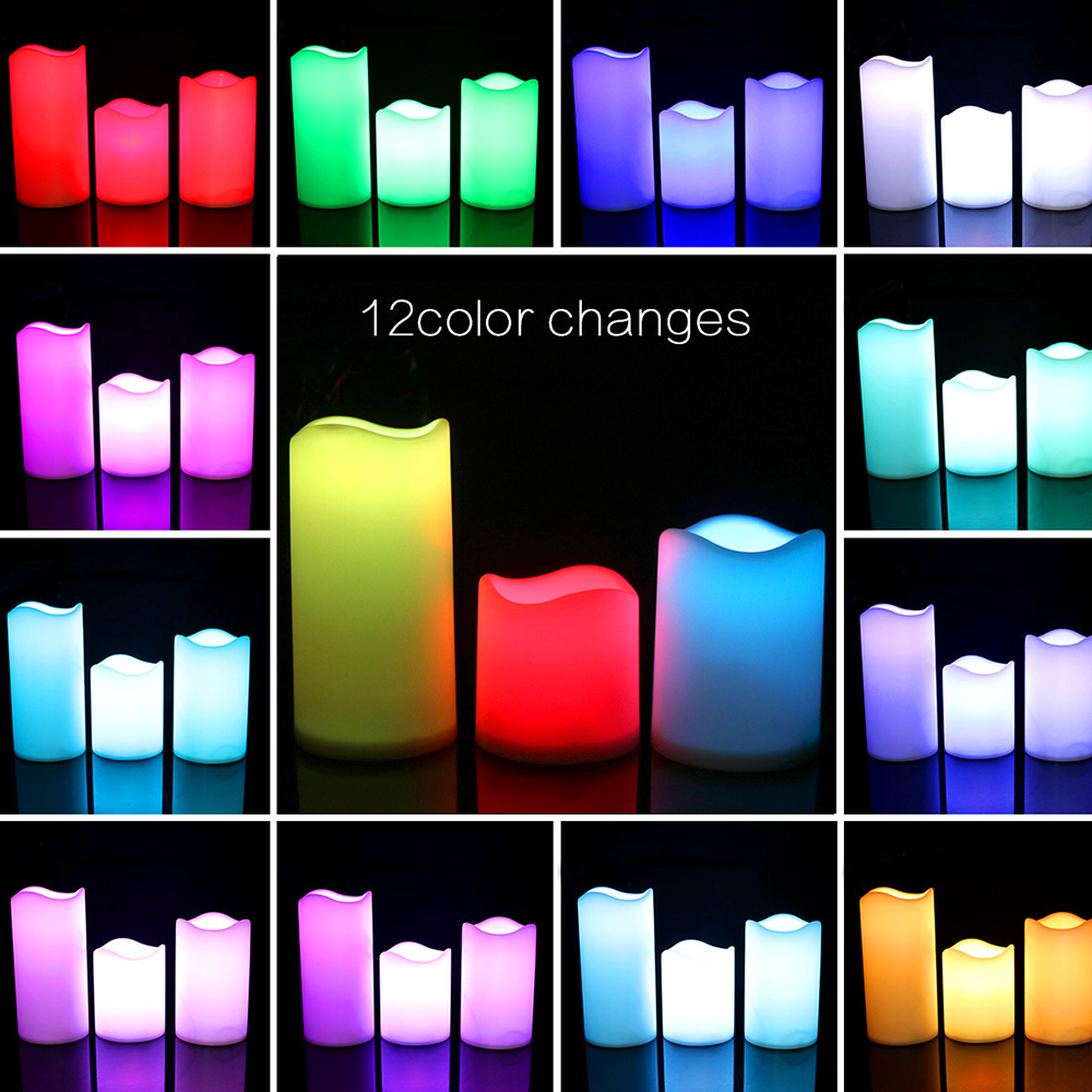 3pcs/ Set LED Flameless Flicke - Holiday Candle Set 评论和价格