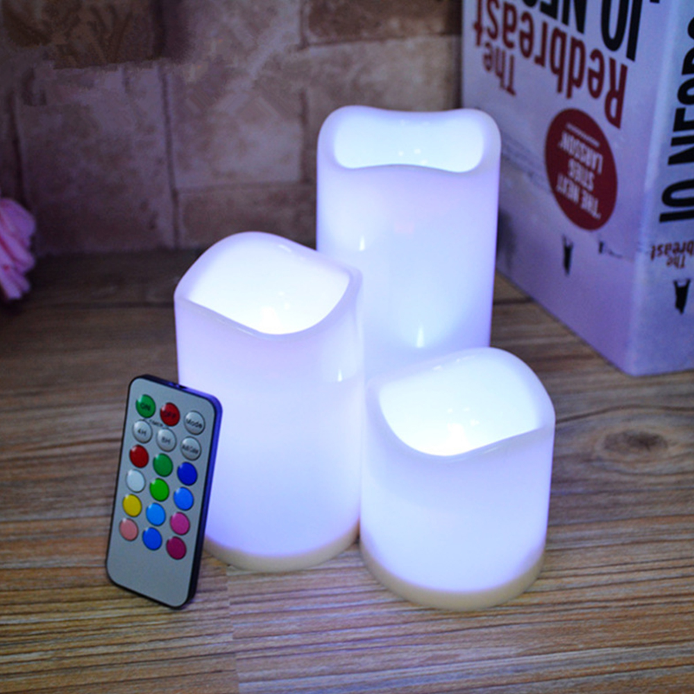3pcs/ Set LED Flameless Flicke - Holiday Candle Set 评论和价格