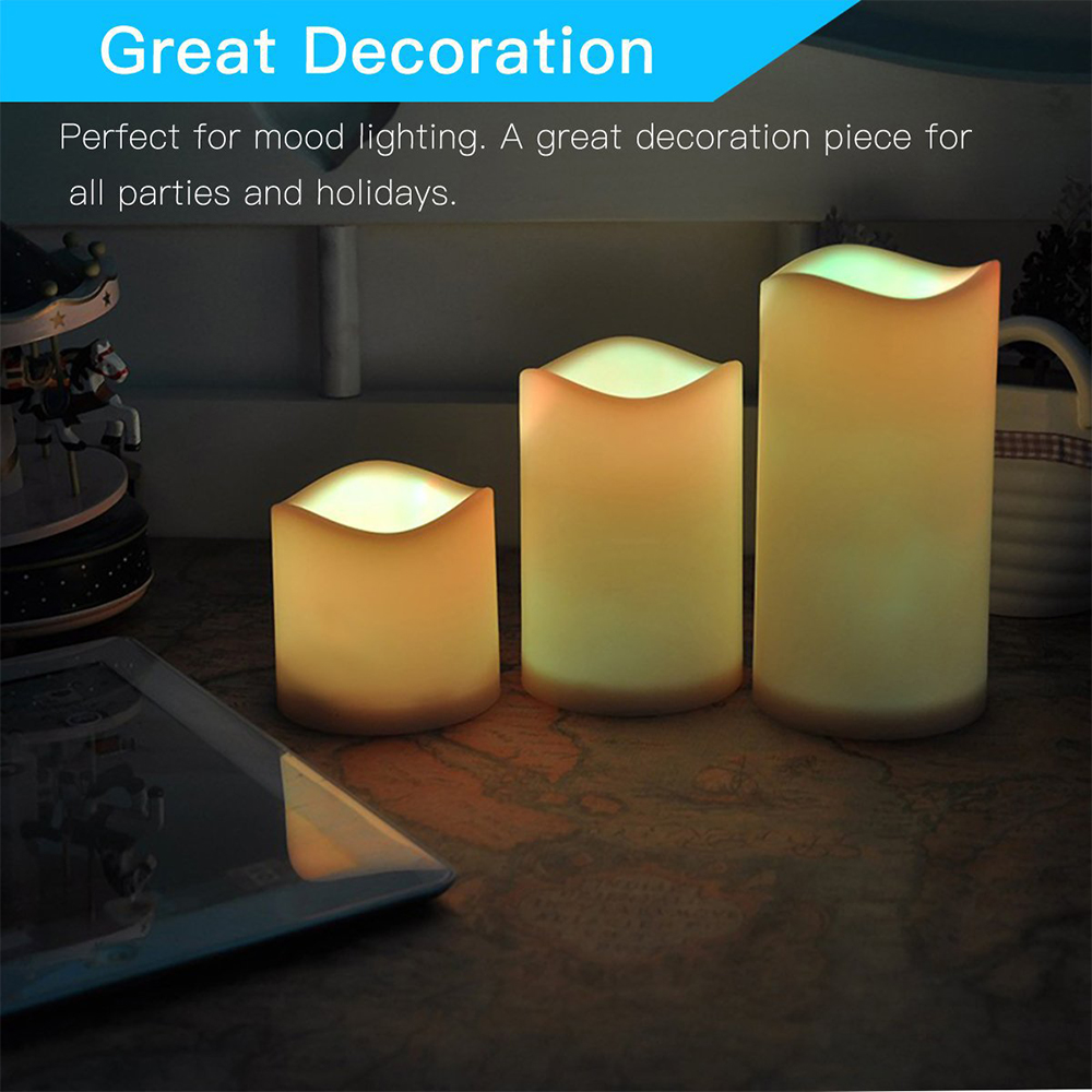 3pcs/ Set LED Flameless Flicke - Holiday Candle Set 评论和价格