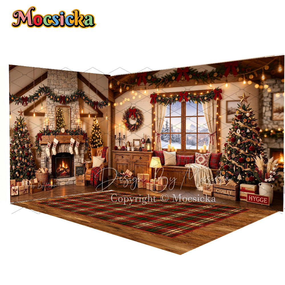 Mocsicka Retro Cabin Christmas - Christmas Throw Blanket 评论和价格