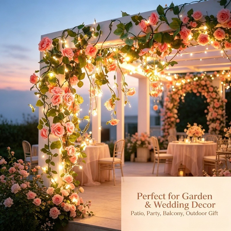 Solar Rose Vine String Lights, - Led Fairy String Lights 评论和价格