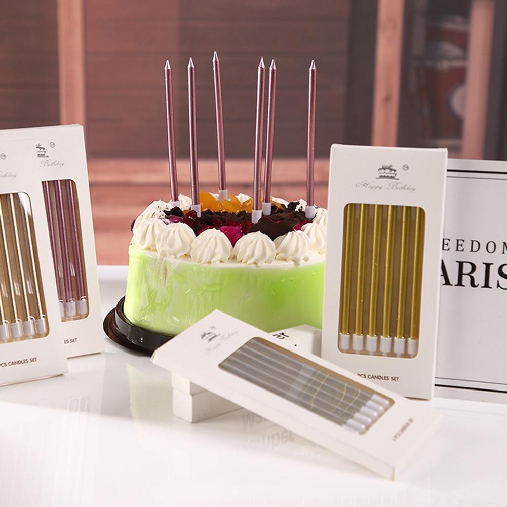6/18pcs Metal Gold Silver Birt - Holiday Candle Set 评论和价格