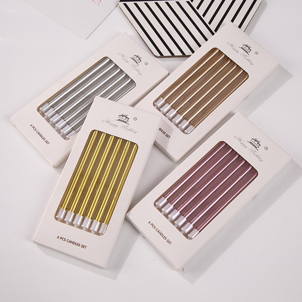6/18pcs Metal Gold Silver Birt - Holiday Candle Set 评论和价格