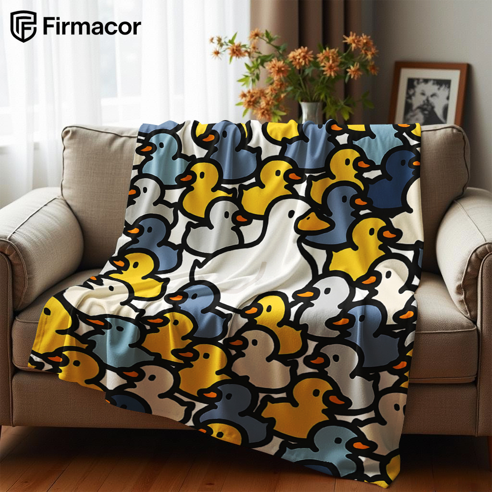 Multicolor Rubber Duck Crowd S - Christmas Throw Blanket 评论和价格
