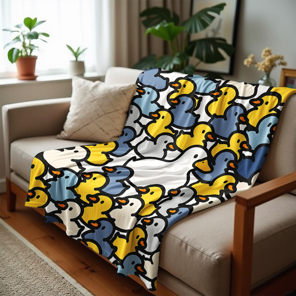 Multicolor Rubber Duck Crowd S - Christmas Throw Blanket 评论和价格