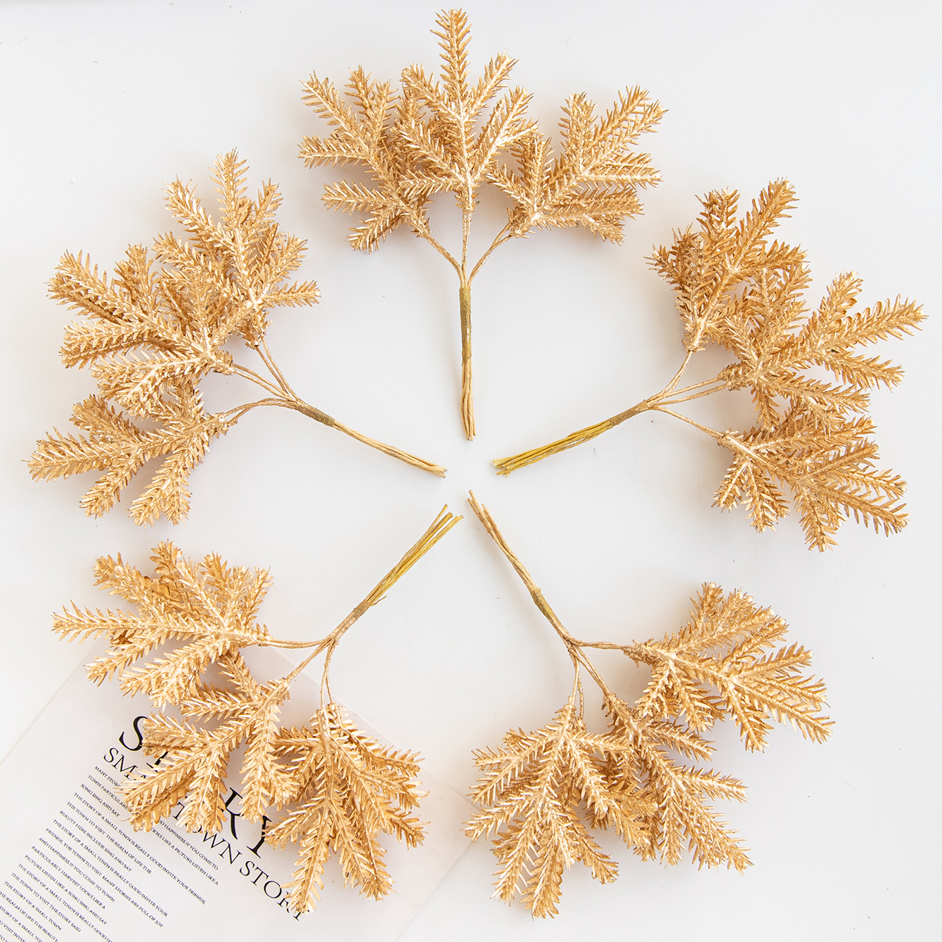6PCS Artificial Plant Green Le - Christmas Wreath Fake 评论和价格