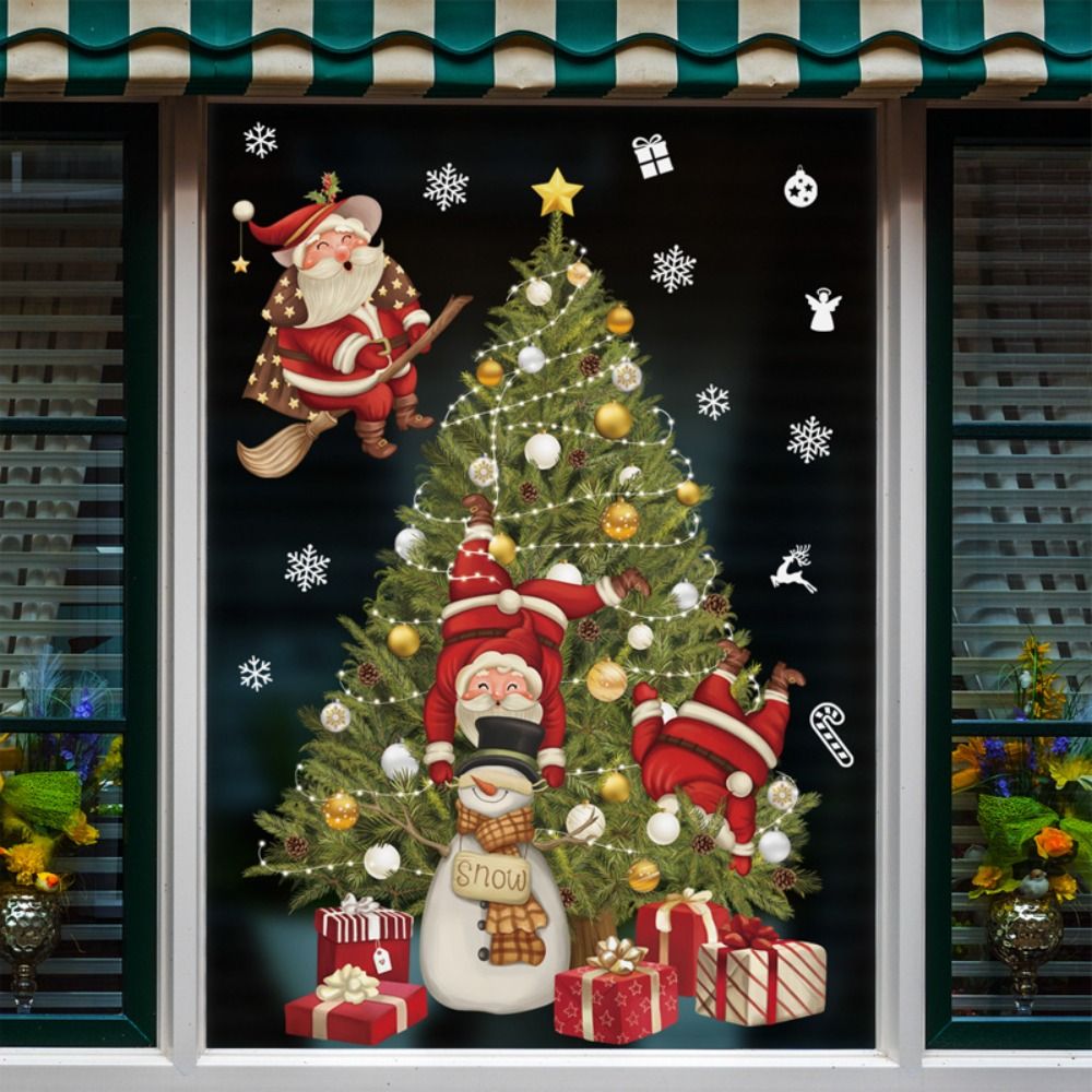 Creative PVC Christmas Window  - Snowflake Window Decal 评论和价格