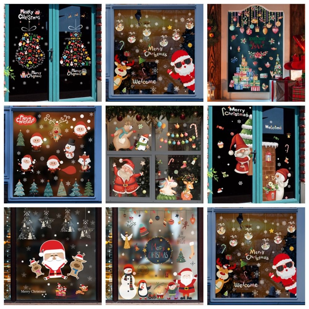 Creative PVC Christmas Window  - Snowflake Window Decal 评论和价格