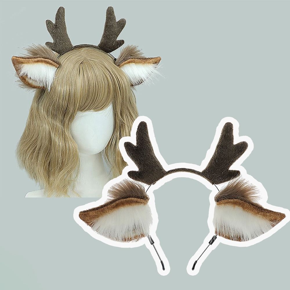Deer Ears Reindeer Antler Head - Reindeer Antlers Headband 评论和价格
