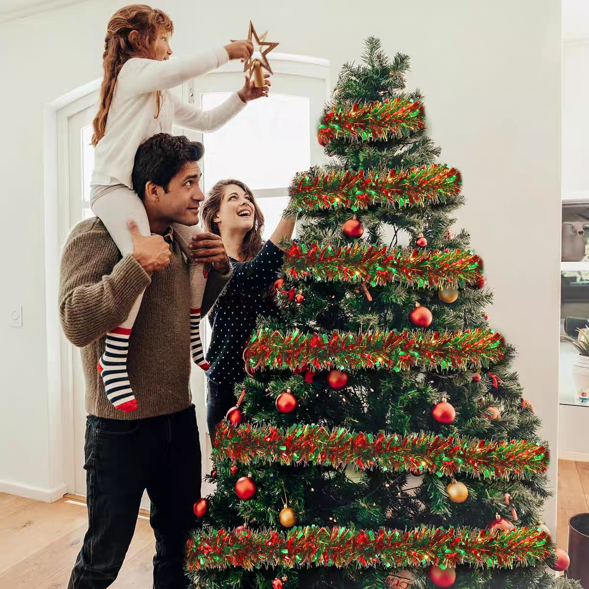 2/10M Christmas Tinsel Garland - Tinsel Garland Decoration 评论和价格