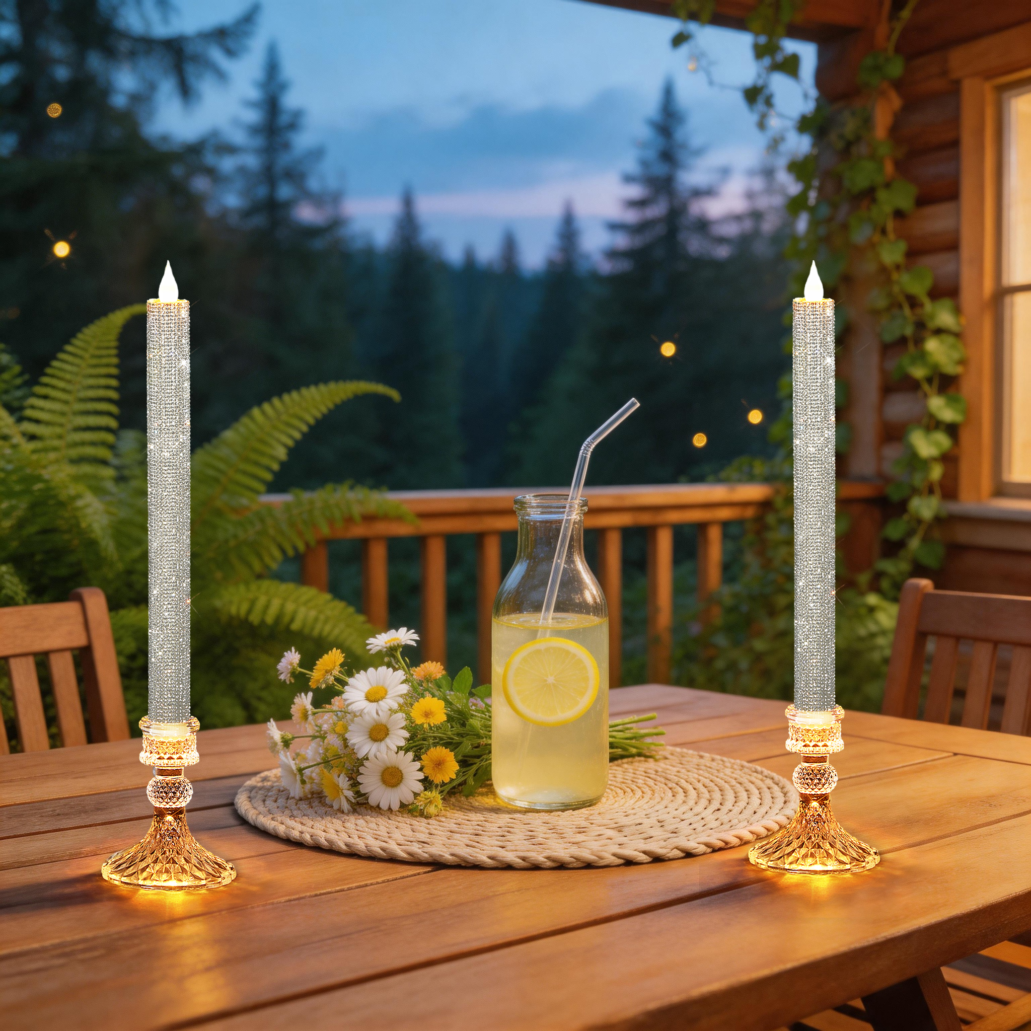 Flameless Taper Candle Set of  - Holiday Candle Set 评论和价格