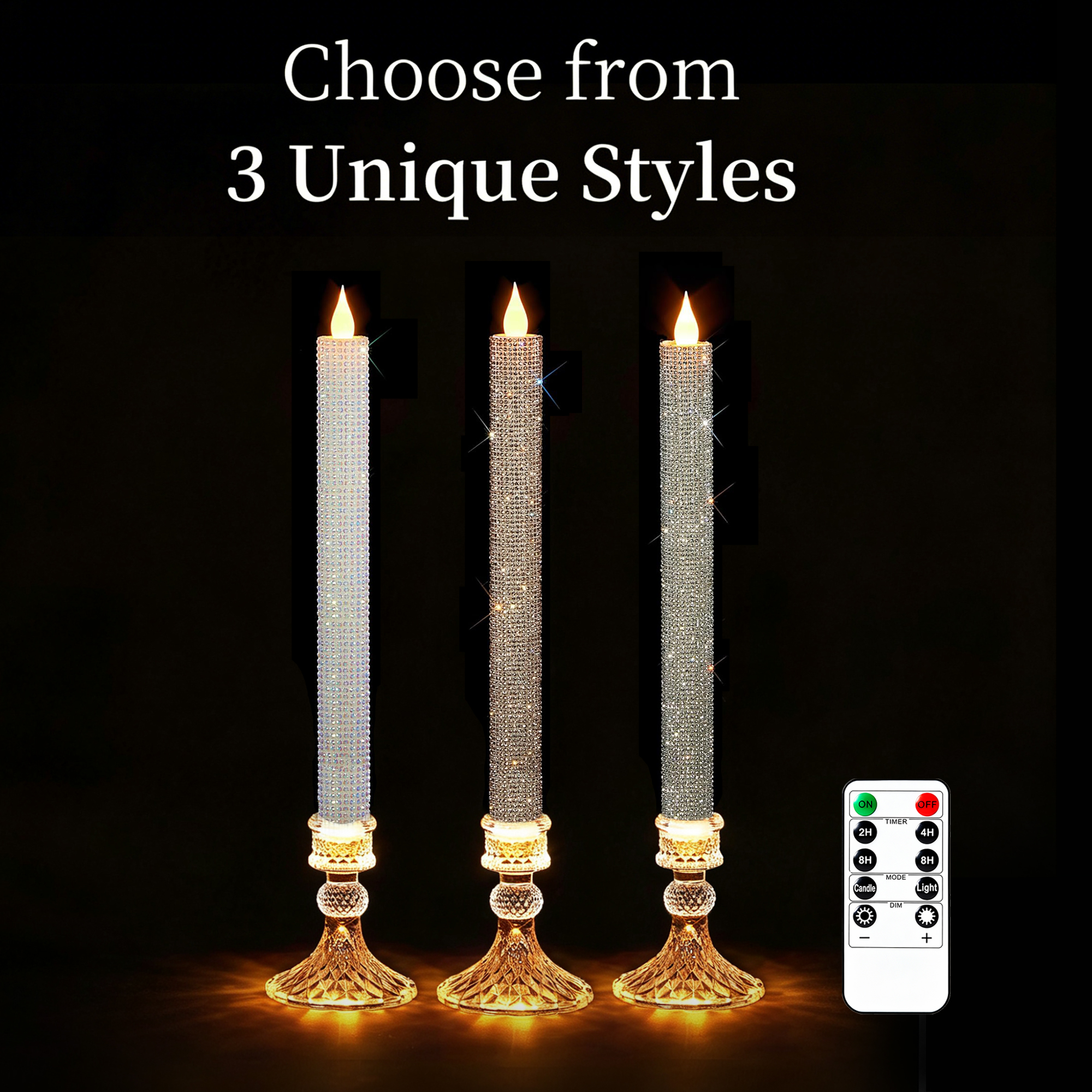 Flameless Taper Candle Set of  - Holiday Candle Set 评论和价格