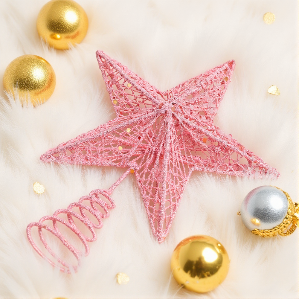 Christmas Pink Pentagon Top St - Star Tree Topper 评论和价格