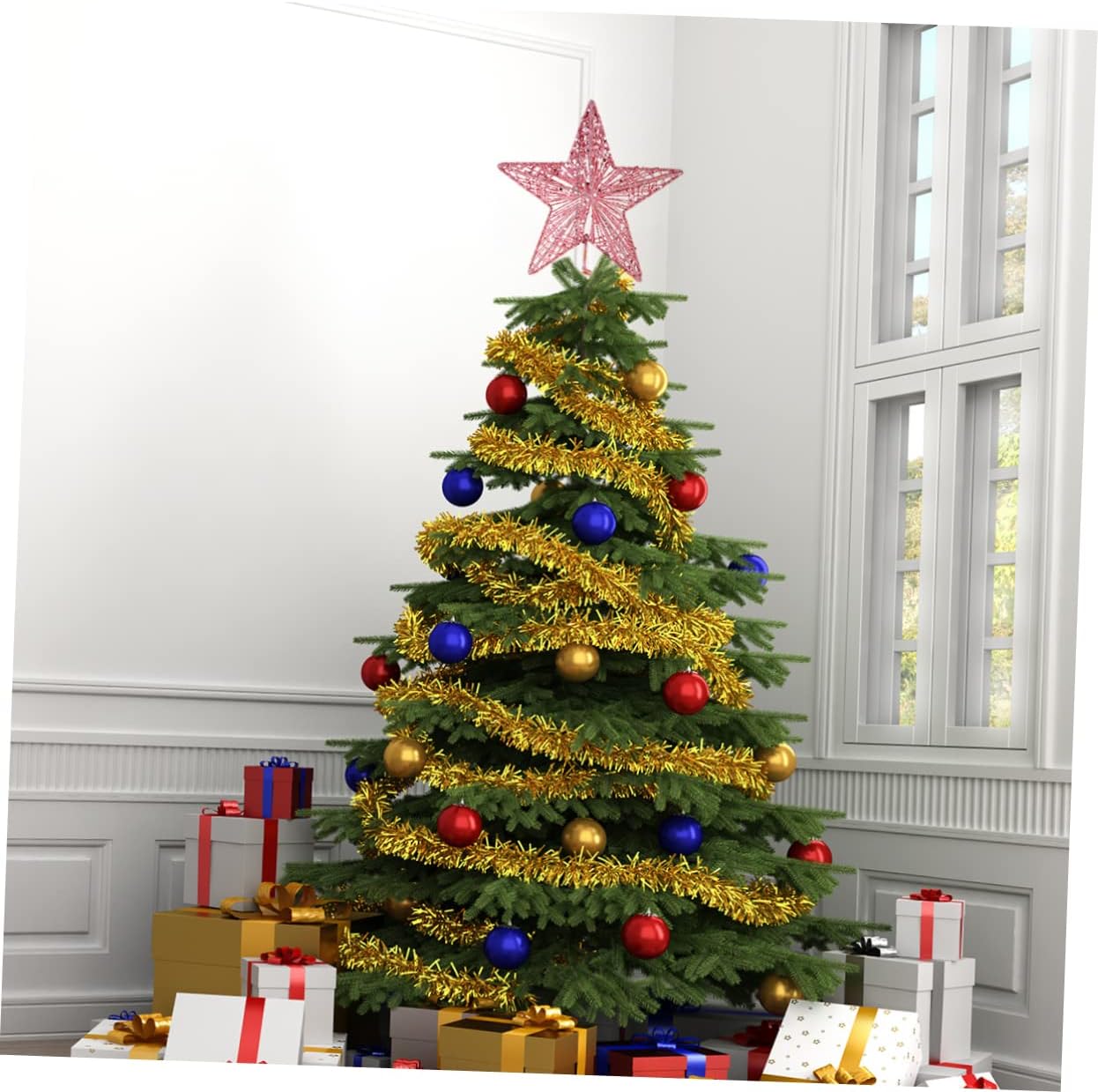 Christmas Pink Pentagon Top St - Star Tree Topper 评论和价格