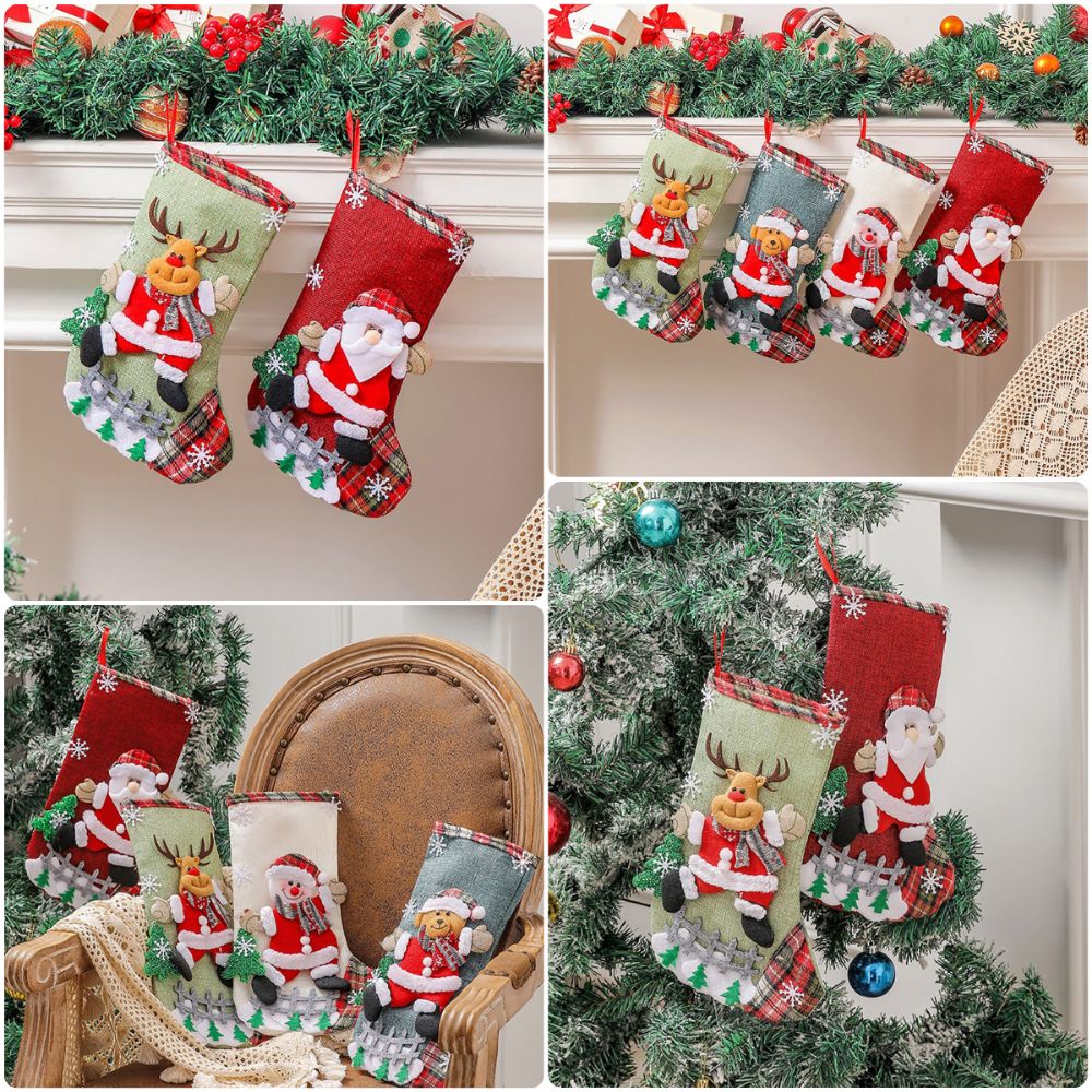 Multicolor Christmas Stocking  - Christmas Stocking Hanging 评论和价格