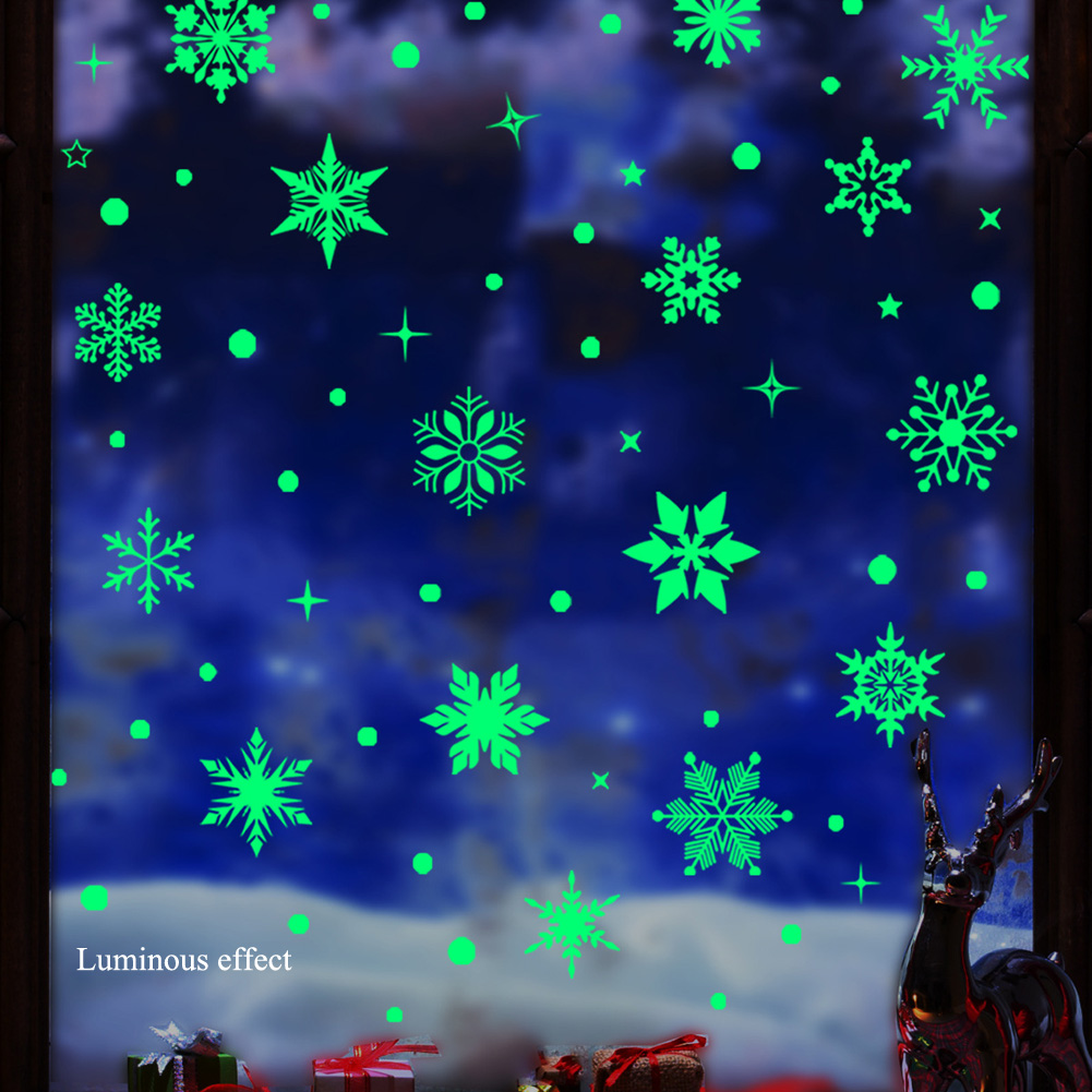 Colorful Luminous Snowflakes W - Snowflake Window Decal 评论和价格