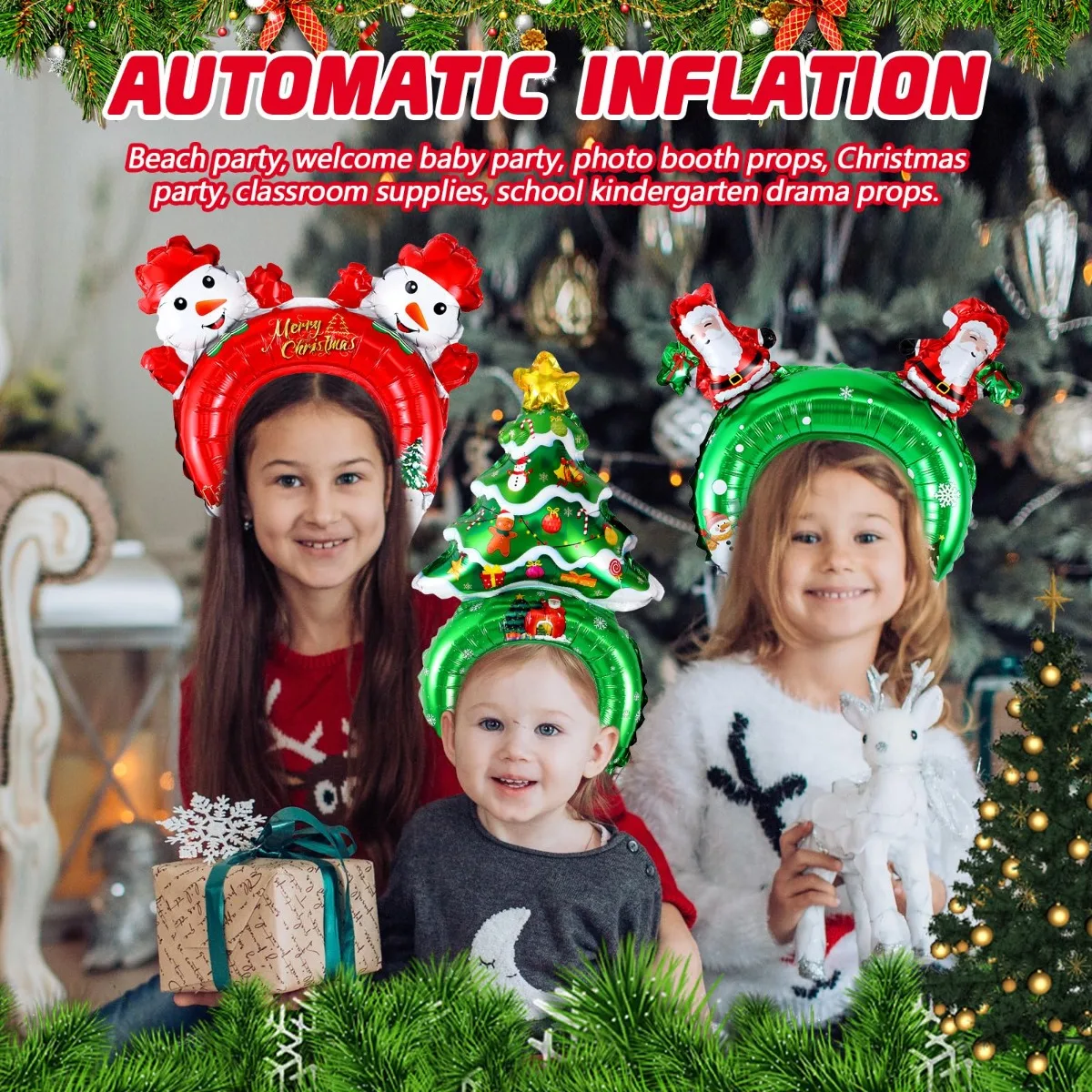 Christmas Inflatable Headbands - Reindeer Antlers Headband 评论和价格