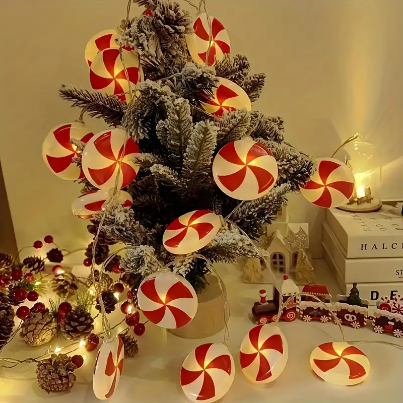 6m 40 LEDS Festive Candy Cane  - Led Fairy String Lights 评论和价格