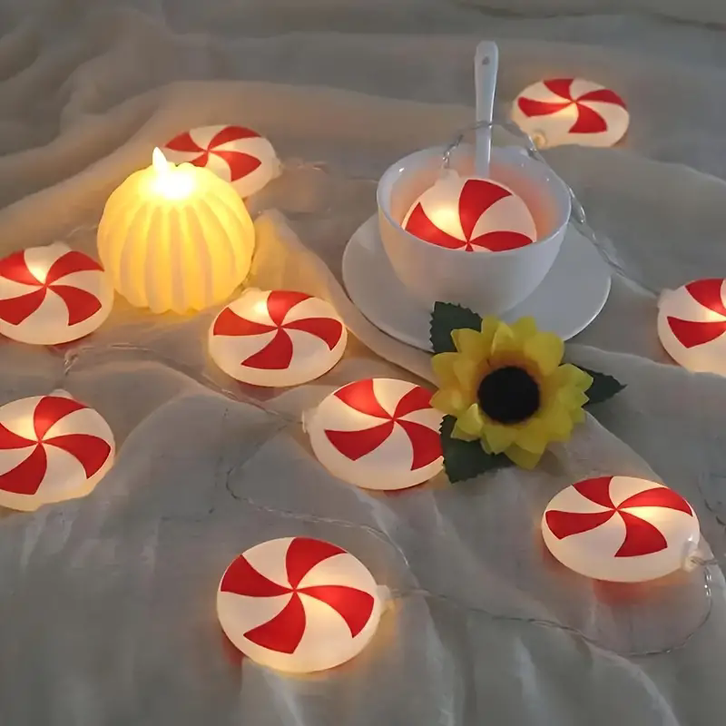6m 40 LEDS Festive Candy Cane  - Led Fairy String Lights 评论和价格