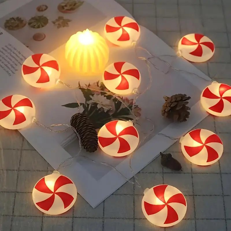 6m 40 LEDS Festive Candy Cane  - Led Fairy String Lights 评论和价格