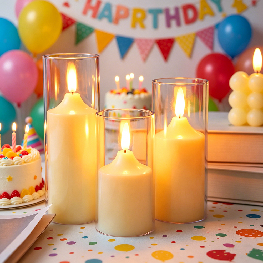 3pcs/ Set LED Flameless Flicke - Holiday Candle Set 评论和价格