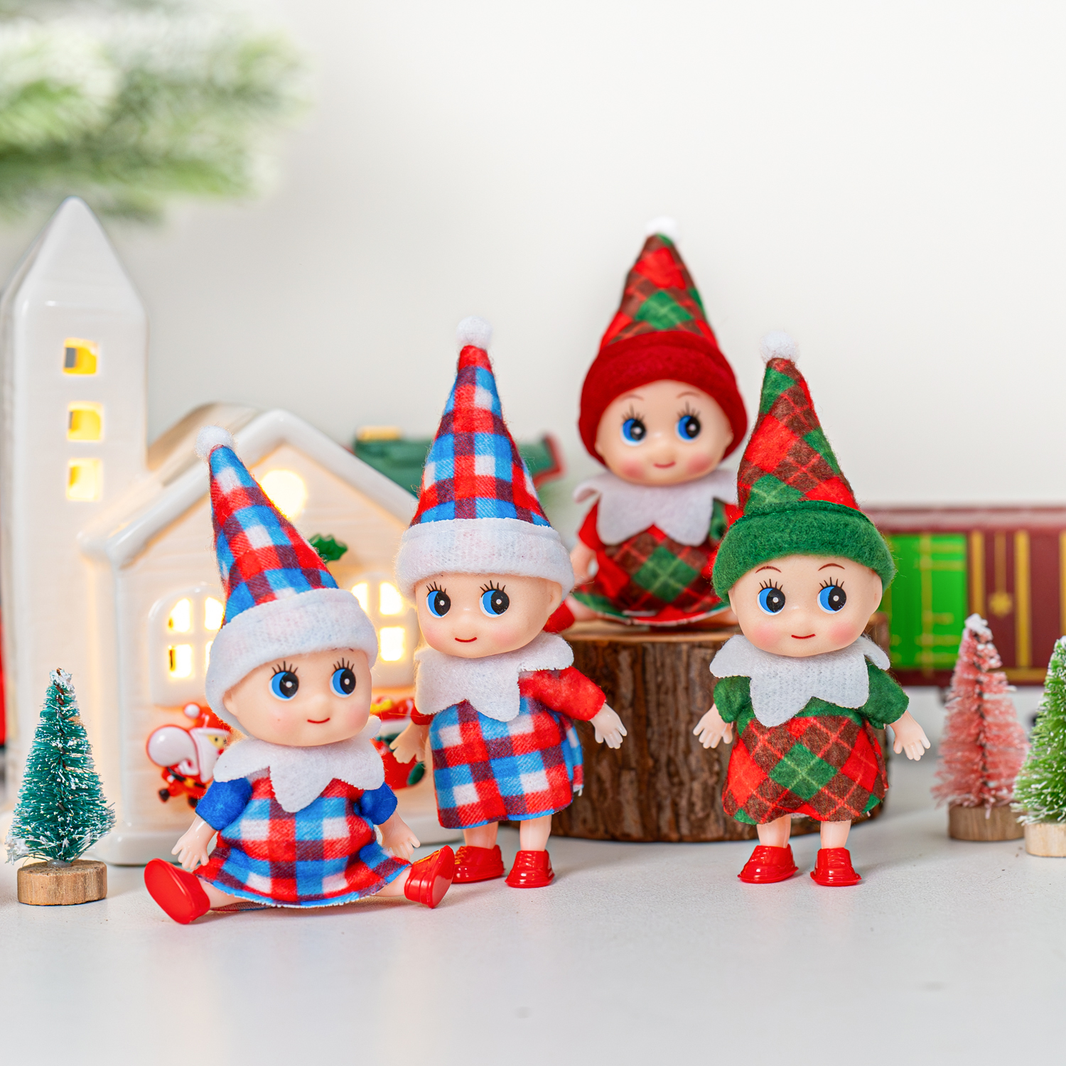 4/5/6 Pcs Mini Baby Elf Christ - Christmas Throw Blanket 评论和价格