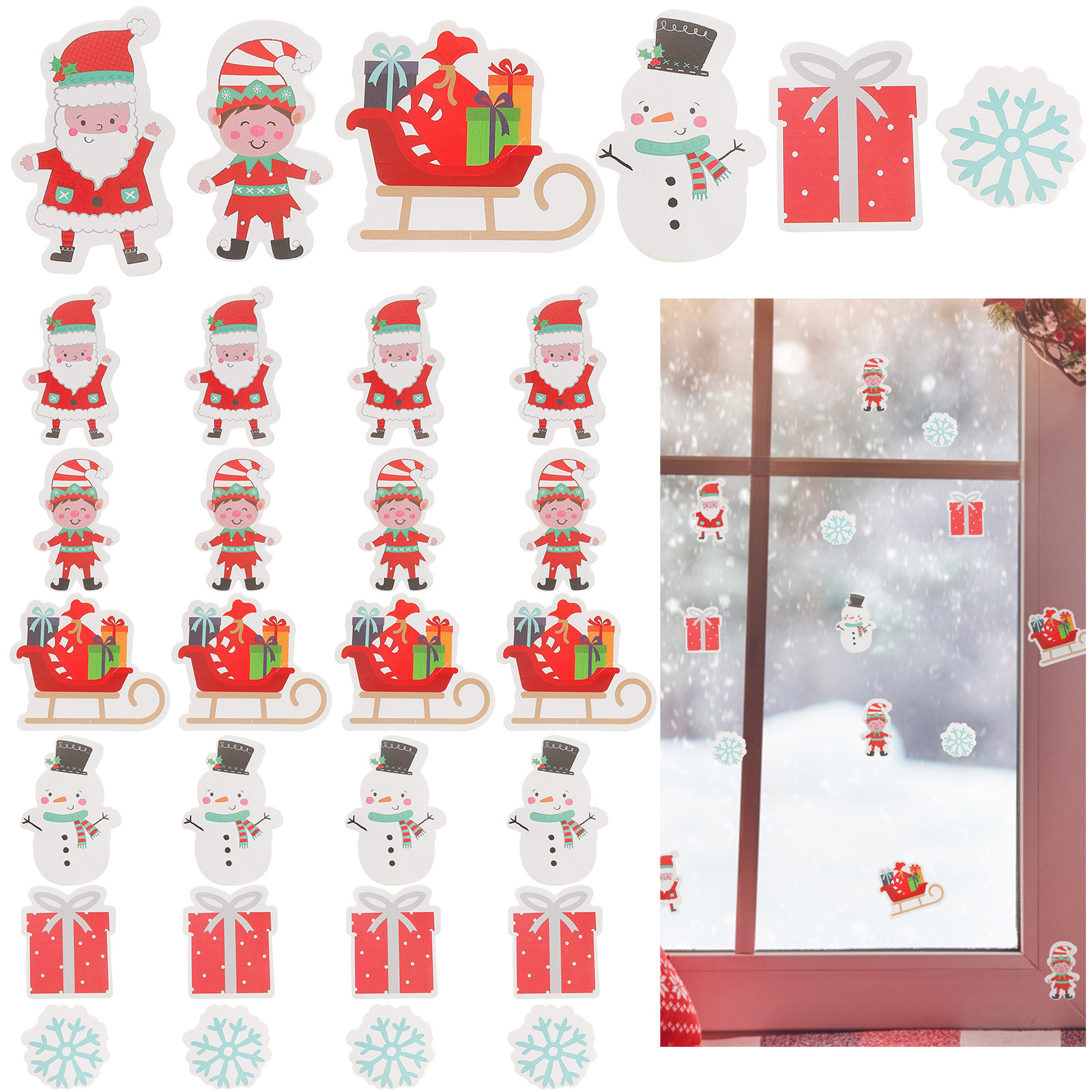 40Pcs Self-Adhesive Christmas  - Snowflake Window Decal 评论和价格