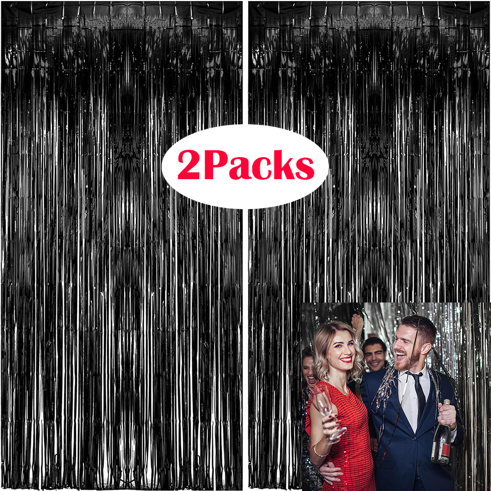 2Packs Black Metallic Tinsel F - Tinsel Garland Decoration 评论和价格