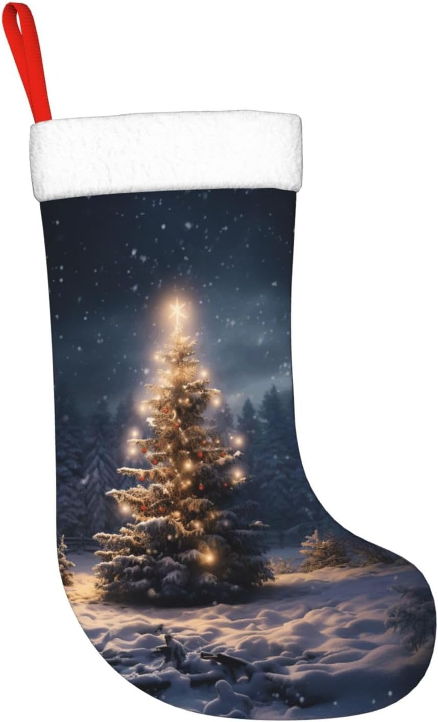 Christmas Tree Snow gift Stock - Christmas Stocking Hanging 评论和价格