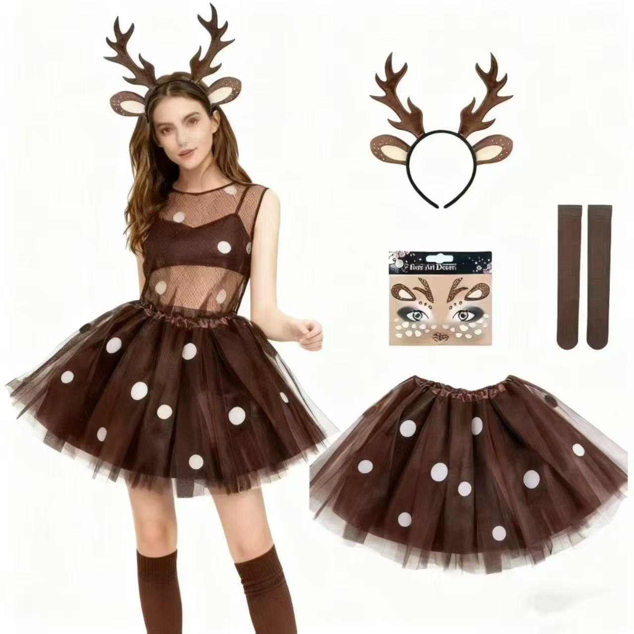 Reindeer Costume Set Antler He - Reindeer Antlers Headband 评论和价格