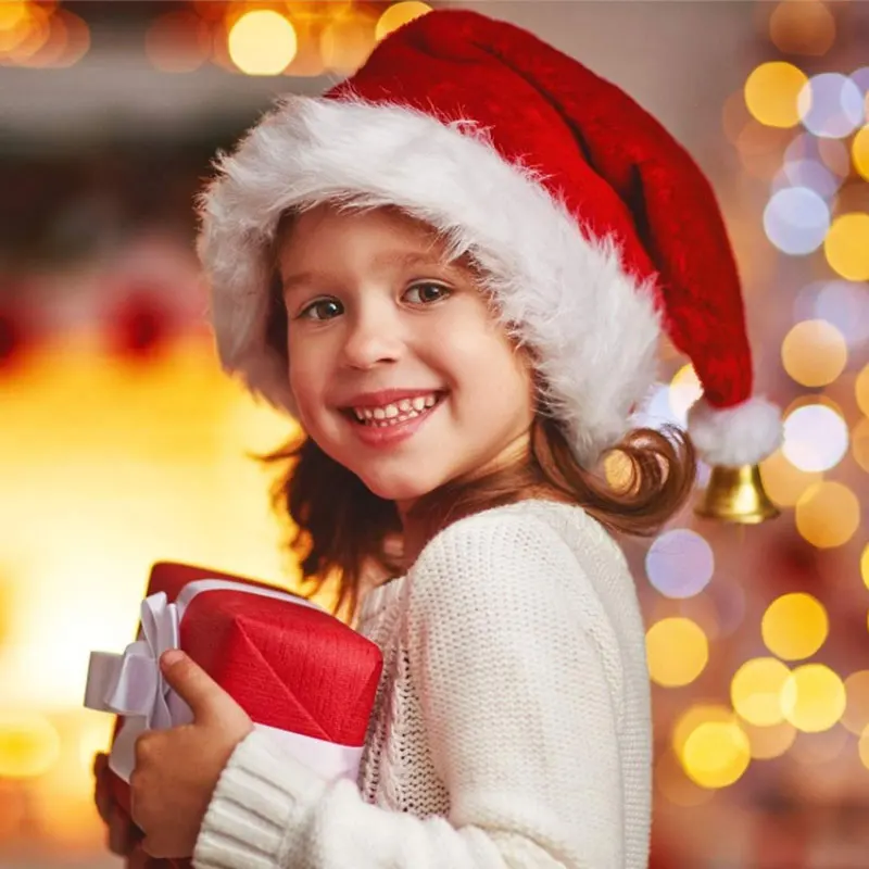 Christmas Santa Hat Xmas Long  - Santa Hat Plush 评论和价格