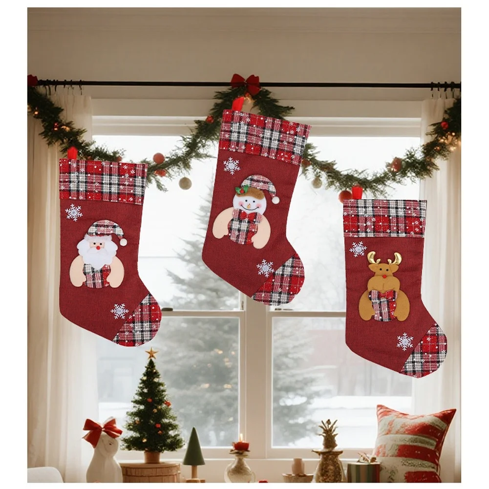 1pcs Christmas Stocking Presen - Christmas Stocking Hanging 评论和价格