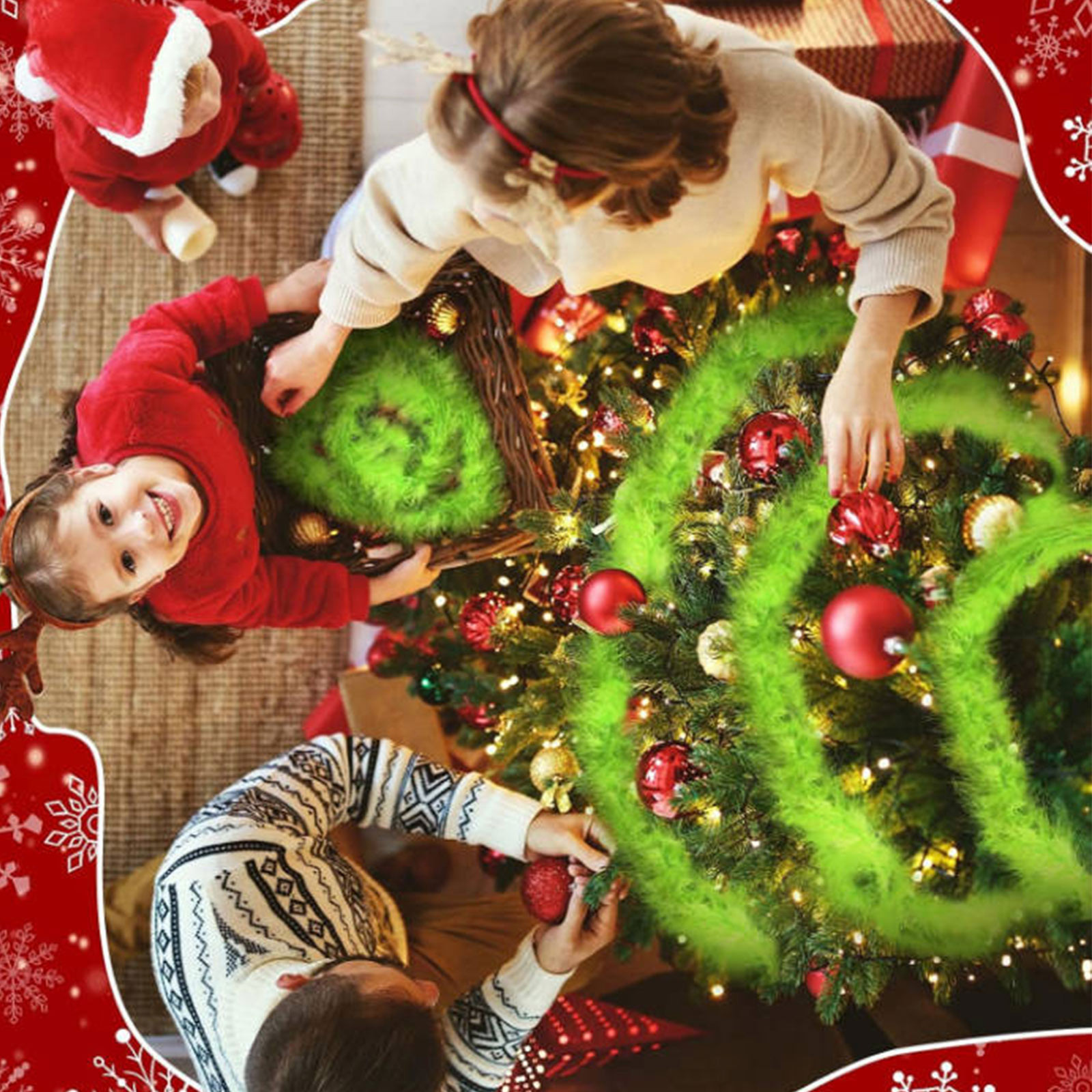 Christmas Garland 3 PCS 20 Fee - Tinsel Garland Decoration 评论和价格