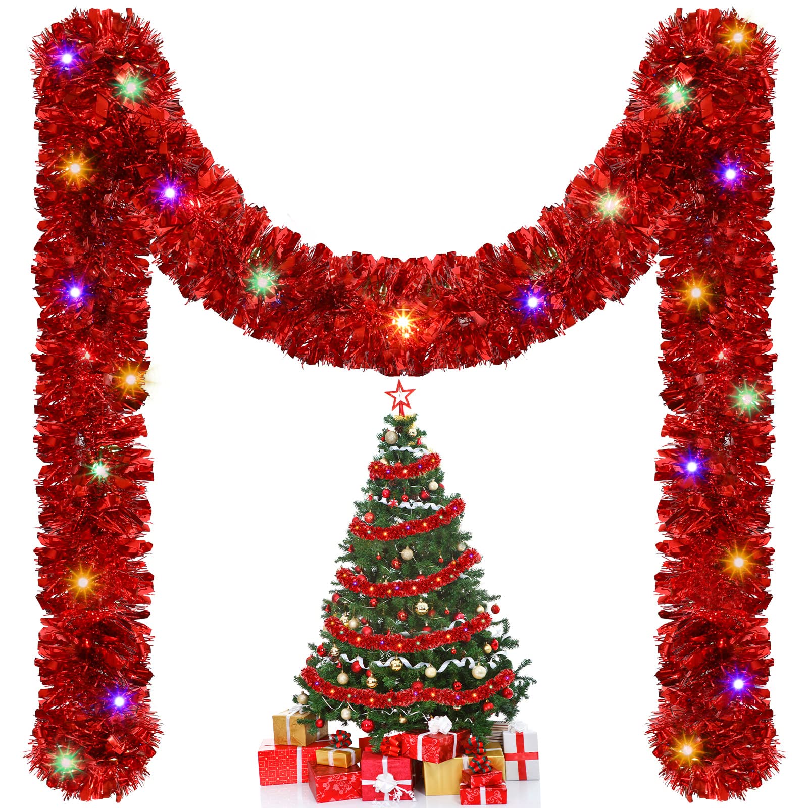 1/3pcs 5M Christmas Tinsel Gar - Tinsel Garland Decoration 评论和价格