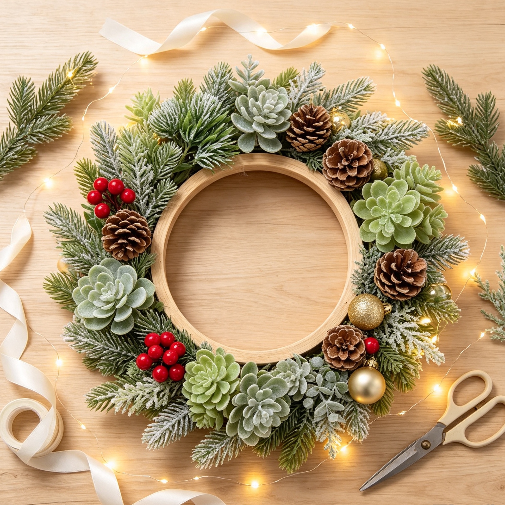 1/3PCS Silk Flowers Scrapbooki - Christmas Wreath Fake 评论和价格