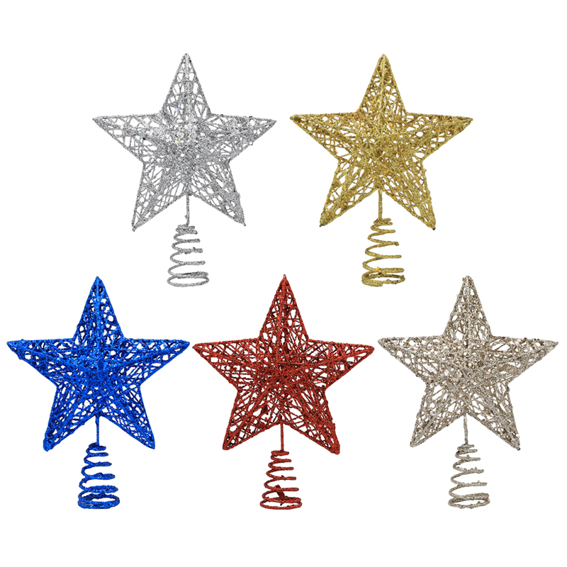 1pc Gold/Silver/Red/Blue Glitt - Star Tree Topper 评论和价格