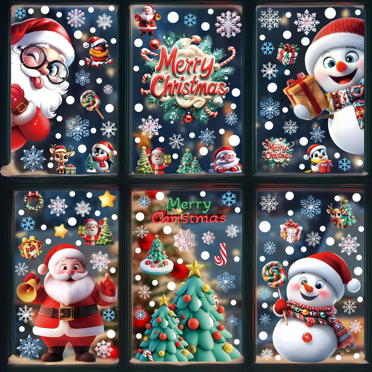 2025 Christmas Static Window C - Snowflake Window Decal 评论和价格