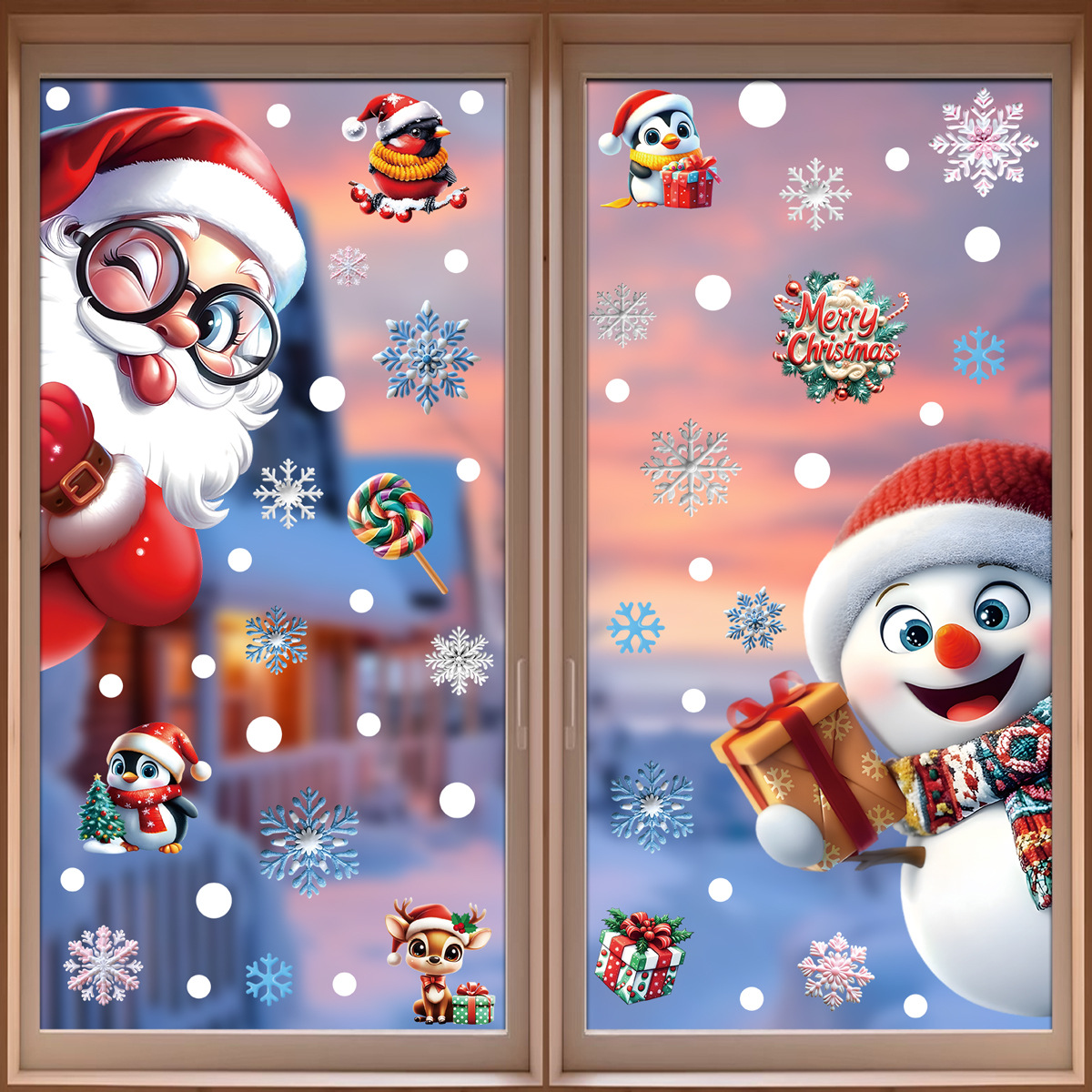 2025 Christmas Static Window C - Snowflake Window Decal 评论和价格
