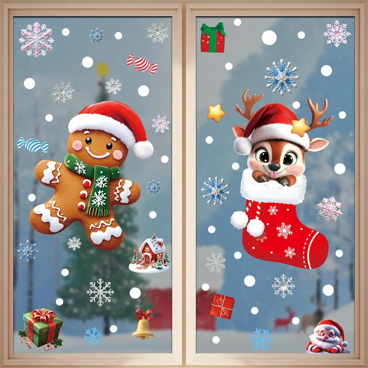 2025 Christmas Static Window C - Snowflake Window Decal 评论和价格